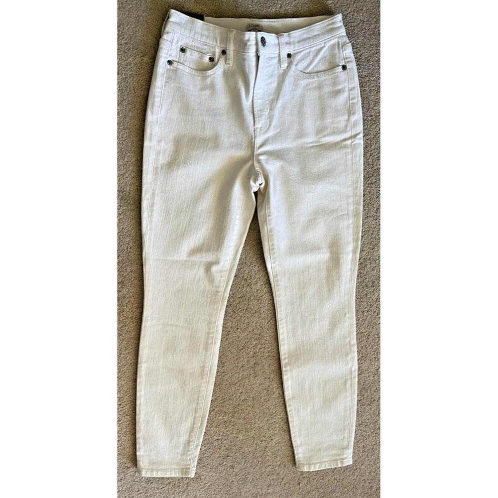 J.Crew High Rise Skinny Jeans Women's Size 27 / 28 White Denim NEW with Tag